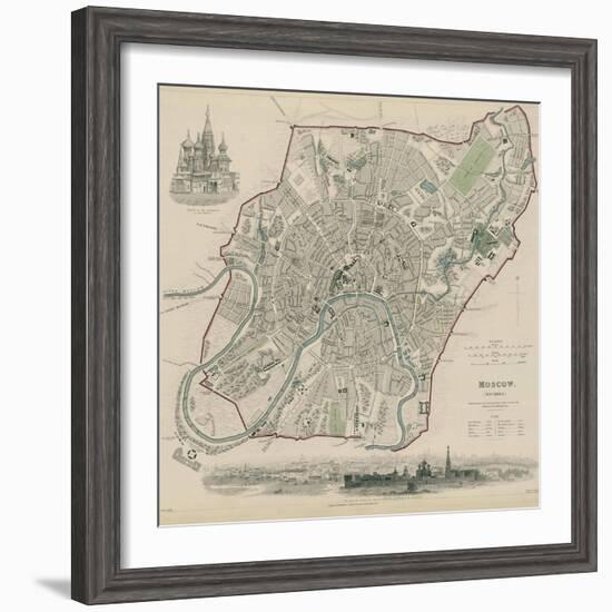 Map of Moscow, 1836-W.B. Clarke-Framed Giclee Print