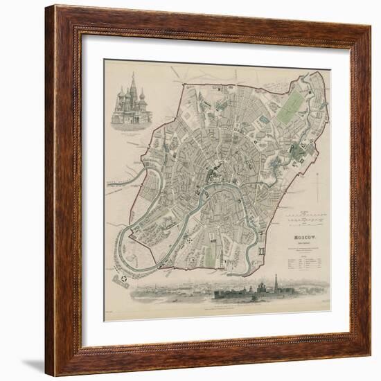 Map of Moscow, 1836-W.B. Clarke-Framed Giclee Print