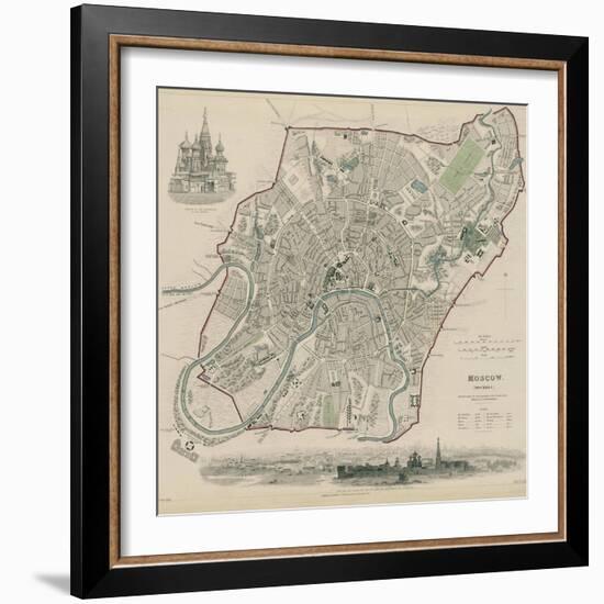 Map of Moscow, 1836-W.B. Clarke-Framed Giclee Print