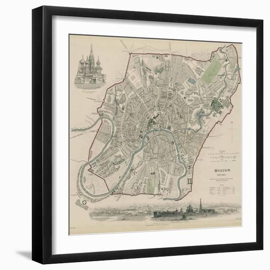 Map of Moscow, 1836-W.B. Clarke-Framed Giclee Print