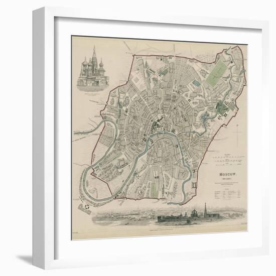 Map of Moscow, 1836-W.B. Clarke-Framed Giclee Print