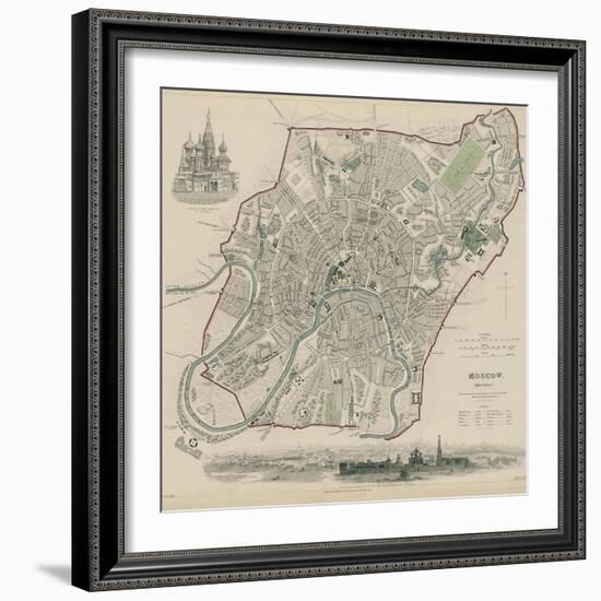 Map of Moscow, 1836-W.B. Clarke-Framed Giclee Print