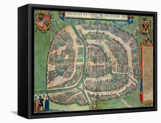 Map of Moscow, from "Civitates Orbis Terrarum" by Georg Braun and Frans Hogenberg circa 1572-1617-Joris Hoefnagel-Framed Premier Image Canvas