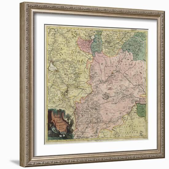 Map of Moscow Governorate and Parts of Nearest Provinces, 1745-null-Framed Giclee Print