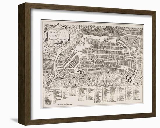 Map of Naples, C.1600-null-Framed Giclee Print