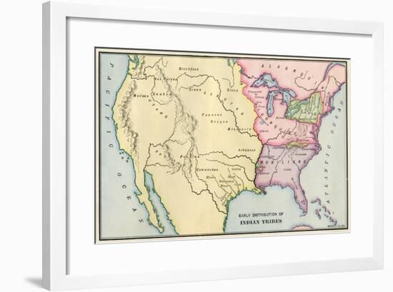 Map of Native American Locations, circa 1700-null-Framed Giclee Print