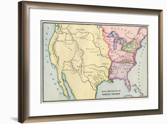 Map of Native American Locations, circa 1700-null-Framed Giclee Print