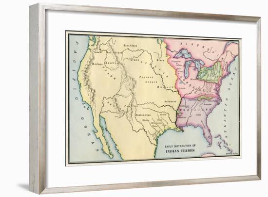 Map of Native American Locations, circa 1700-null-Framed Giclee Print