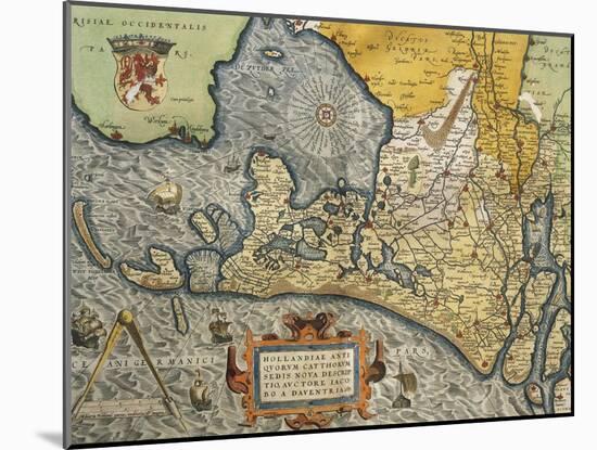 Map of Netherlands-null-Mounted Giclee Print