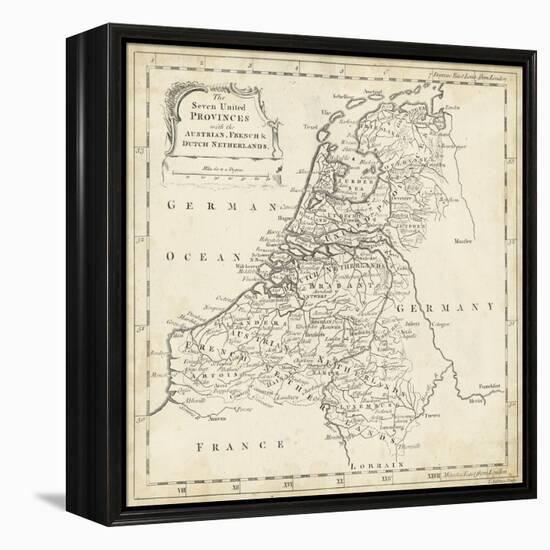 Map of Netherlands-T. Jeffreys-Framed Stretched Canvas