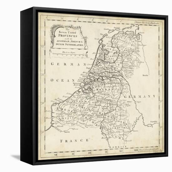 Map of Netherlands-T. Jeffreys-Framed Stretched Canvas