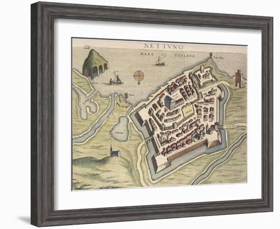 Map of Nettuno, from Theatrum Civitatum Et Admirandorum Italiae-Joan Blaeu-Framed Giclee Print
