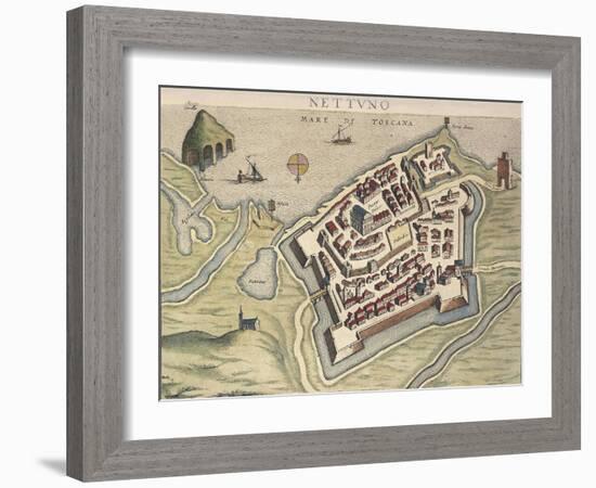 Map of Nettuno, from Theatrum Civitatum Et Admirandorum Italiae-Joan Blaeu-Framed Giclee Print