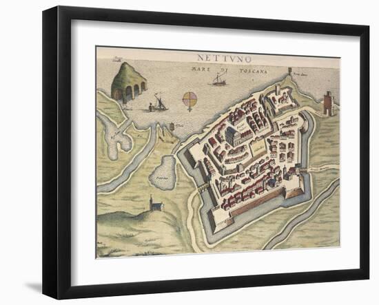 Map of Nettuno, from Theatrum Civitatum Et Admirandorum Italiae-Joan Blaeu-Framed Giclee Print