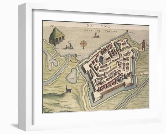 Map of Nettuno, from Theatrum Civitatum Et Admirandorum Italiae-Joan Blaeu-Framed Giclee Print