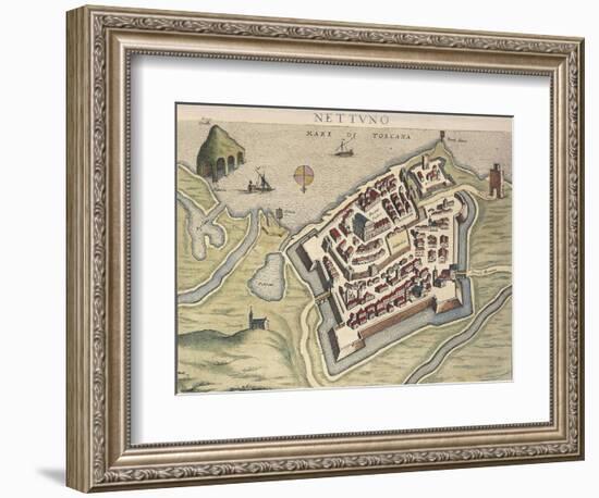 Map of Nettuno, from Theatrum Civitatum Et Admirandorum Italiae-Joan Blaeu-Framed Giclee Print