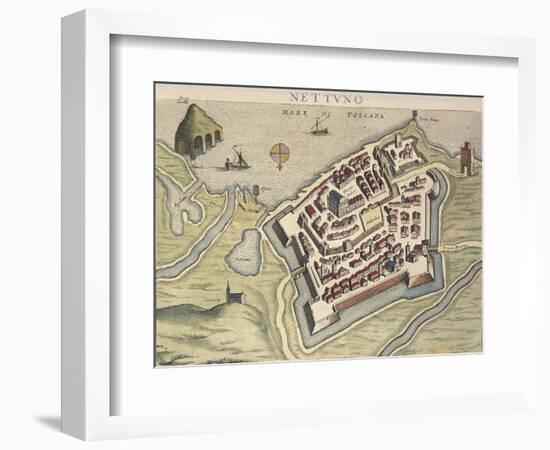 Map of Nettuno, from Theatrum Civitatum Et Admirandorum Italiae-Joan Blaeu-Framed Giclee Print