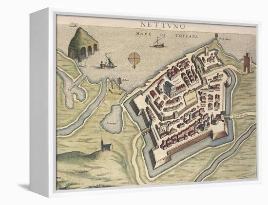 Map of Nettuno, from Theatrum Civitatum Et Admirandorum Italiae-Joan Blaeu-Framed Premier Image Canvas