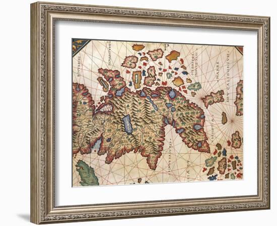 Map of New Caledonia, from Nautical Atlas by Giorgio Sideri Called Callapoda-null-Framed Giclee Print