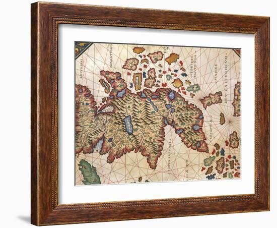 Map of New Caledonia, from Nautical Atlas by Giorgio Sideri Called Callapoda-null-Framed Giclee Print