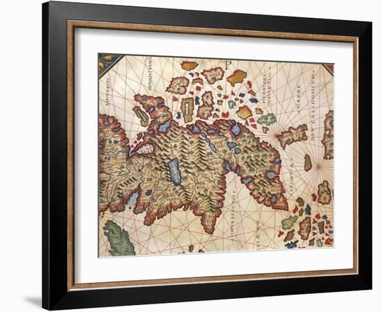 Map of New Caledonia, from Nautical Atlas by Giorgio Sideri Called Callapoda-null-Framed Giclee Print