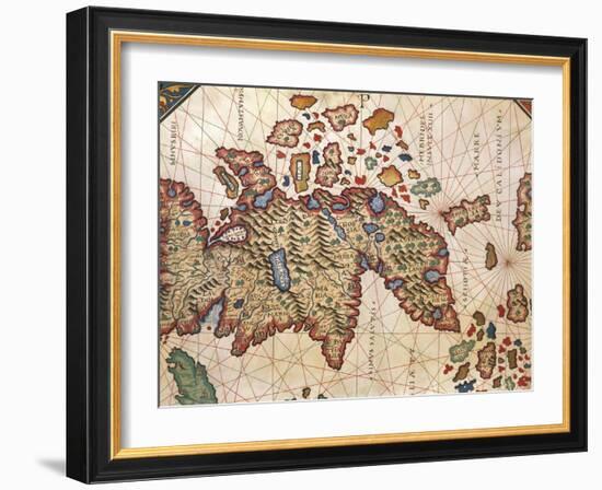 Map of New Caledonia, from Nautical Atlas by Giorgio Sideri Called Callapoda-null-Framed Giclee Print