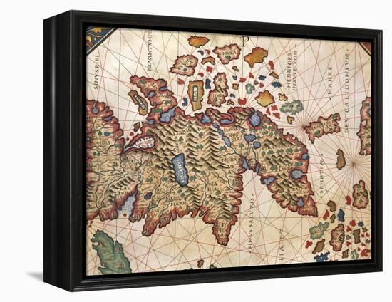 Map of New Caledonia, from Nautical Atlas by Giorgio Sideri Called Callapoda-null-Framed Premier Image Canvas