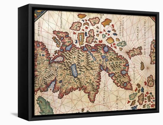 Map of New Caledonia, from Nautical Atlas by Giorgio Sideri Called Callapoda-null-Framed Premier Image Canvas