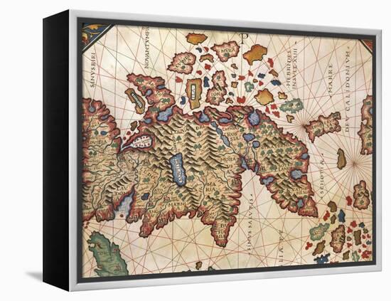 Map of New Caledonia, from Nautical Atlas by Giorgio Sideri Called Callapoda-null-Framed Premier Image Canvas