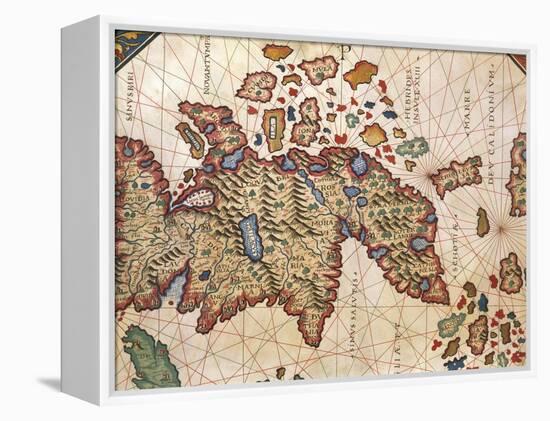 Map of New Caledonia, from Nautical Atlas by Giorgio Sideri Called Callapoda-null-Framed Premier Image Canvas