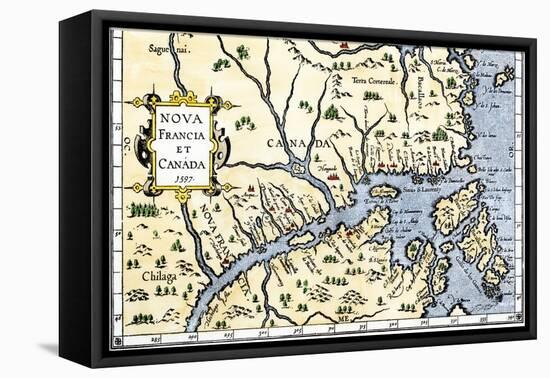 Map of New France and Canada, c.1597-null-Framed Premier Image Canvas