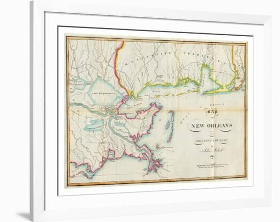 Map of New Orleans and Adjacent Country, c.1815-John Melish-Framed Art Print