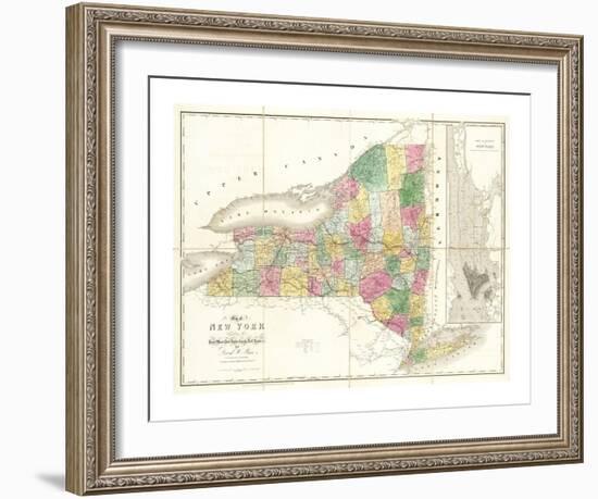Map of New York, c.1839-David H^ Burr-Framed Art Print