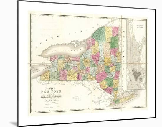 Map of New York, c.1839-David H^ Burr-Mounted Art Print