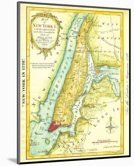 Map of New York City 1869-Kitchen - Shannon-Mounted Art Print