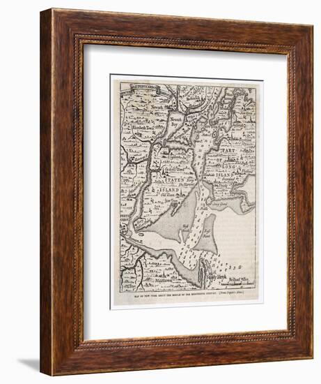 Map of New York from the Middle of the Eighteenth Century-null-Framed Photographic Print