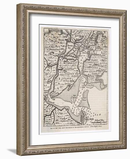 Map of New York from the Middle of the Eighteenth Century-null-Framed Photographic Print