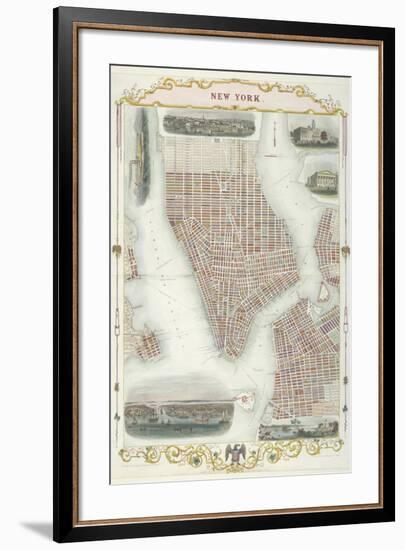 Map of New York-John Rapkin-Framed Premium Giclee Print