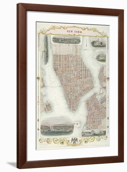 Map of New York-John Rapkin-Framed Premium Giclee Print