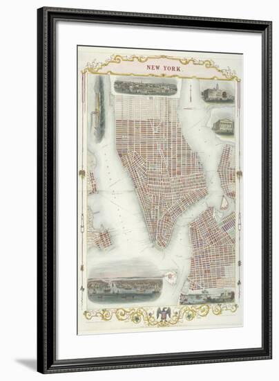 Map of New York-John Rapkin-Framed Premium Giclee Print