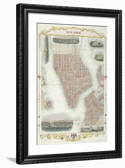 Map of New York-John Rapkin-Framed Premium Giclee Print