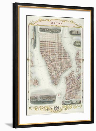 Map of New York-John Rapkin-Framed Premium Giclee Print