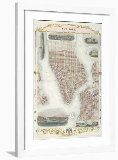 Map of New York-John Rapkin-Framed Premium Giclee Print