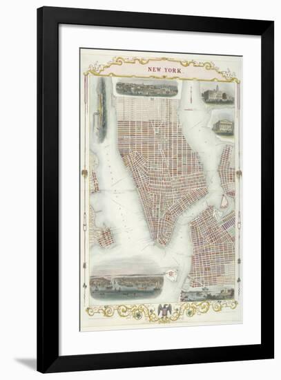 Map of New York-John Rapkin-Framed Premium Giclee Print