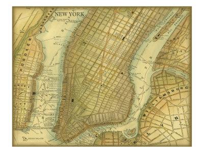 'Map of New York' Art Print - Vision Studio | Art.com