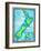 Map of New Zealand-Jennifer Thermes-Framed Photographic Print