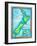 Map of New Zealand-Jennifer Thermes-Framed Photographic Print