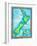 Map of New Zealand-Jennifer Thermes-Framed Photographic Print