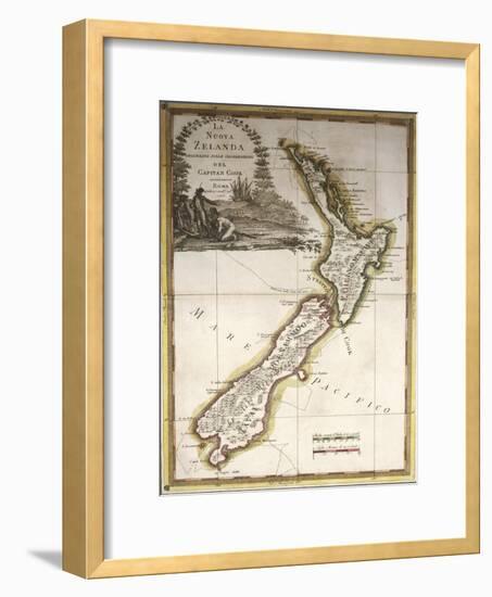 Map of New Zealand-null-Framed Giclee Print