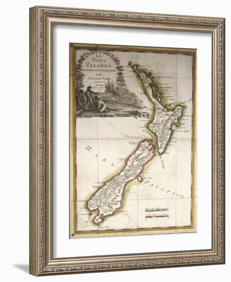 Map of New Zealand-null-Framed Giclee Print